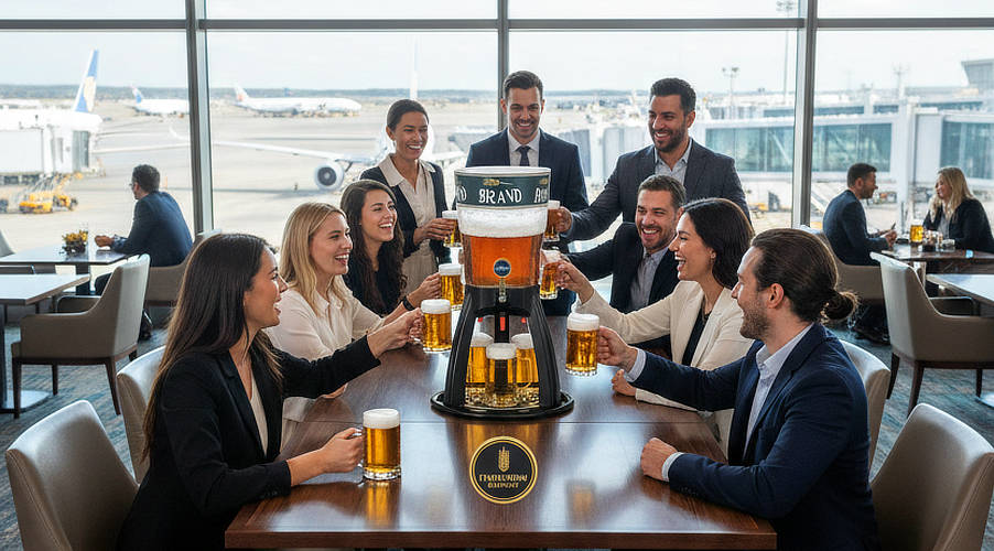 Großer Biertower für den Einsatz in der Außengastronomie und bei Catering-Events.